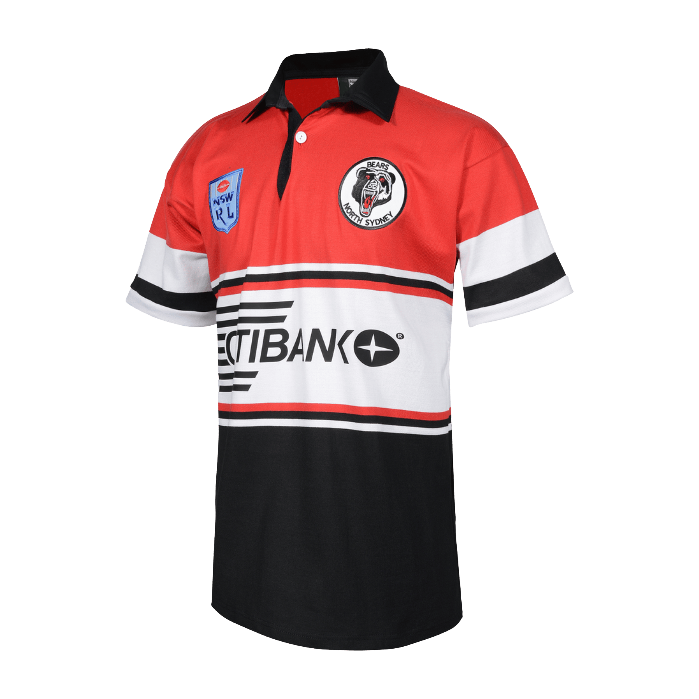 Tidwell Mens NRL North Sydney Bears 94' Retro League Jersey Red